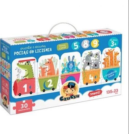 Czuczu Puzzle z dziurką Pociąg do liczenia 3+