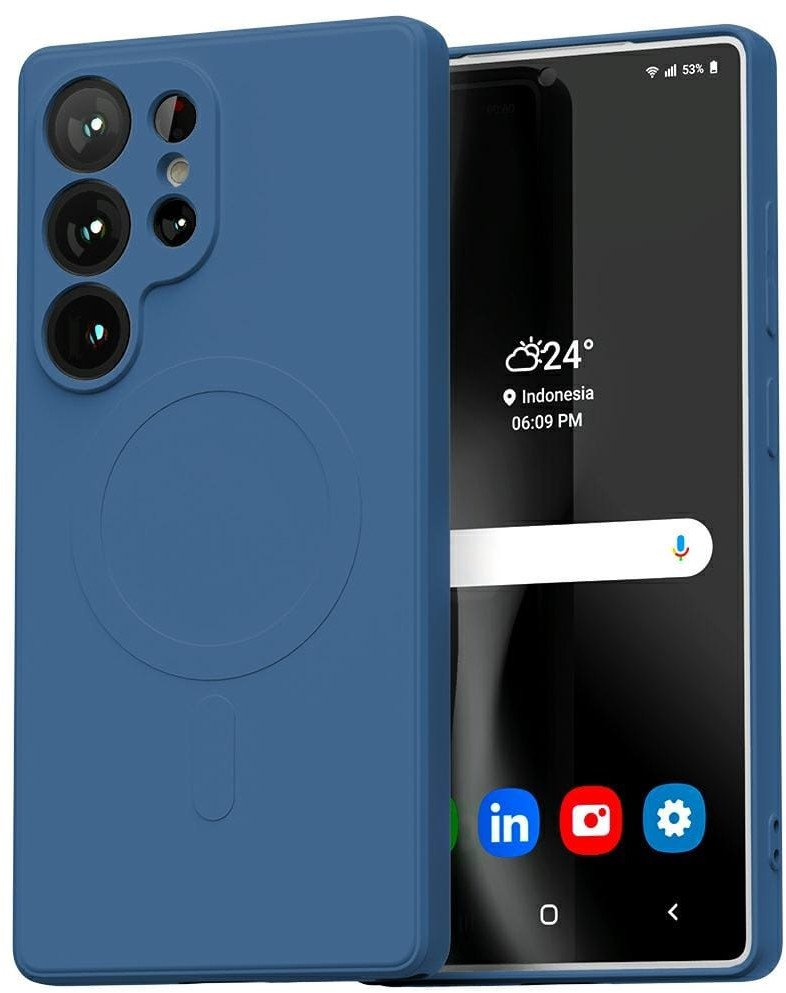 Mercury MagSafe Semi-Silicone Sam S25 Ultra S938 niebieski /blue