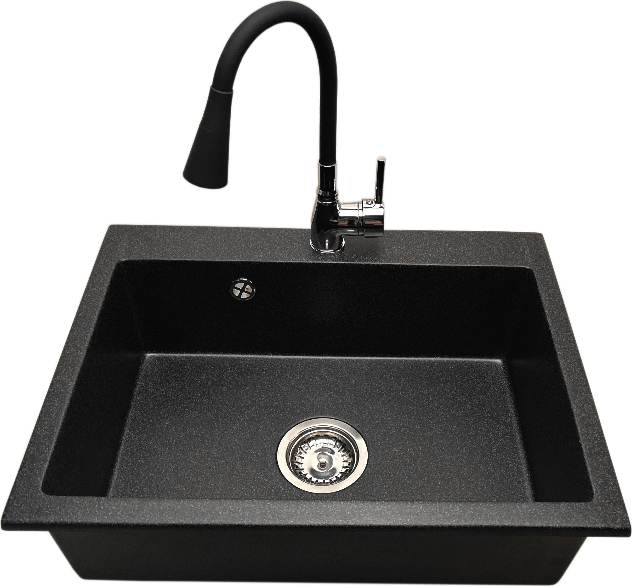 Zlewozmywak PREHNIT Zlewozmywak jednokomorowy ELAN grafit + bateria Flex LAGUNA