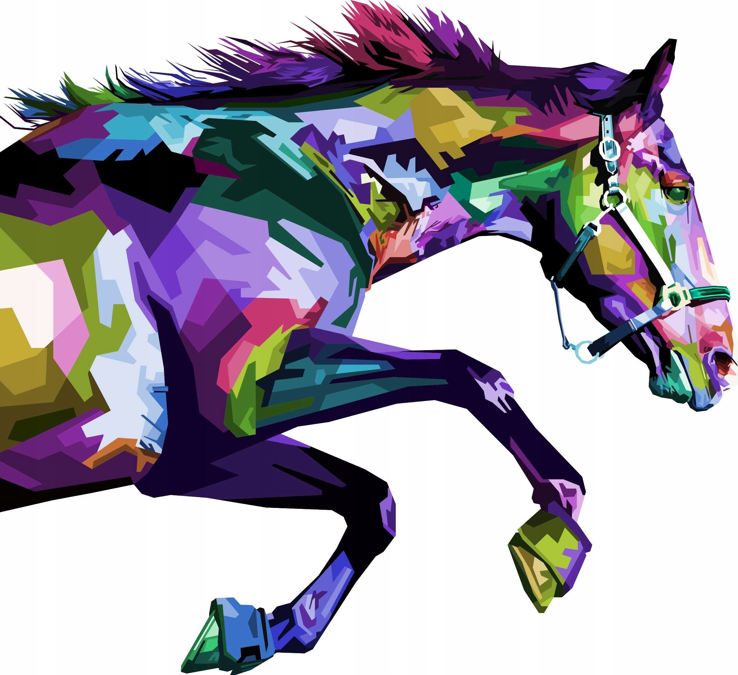 naSciane Naklejka na ścianę KOŃ kolorowy XL Konie koniki