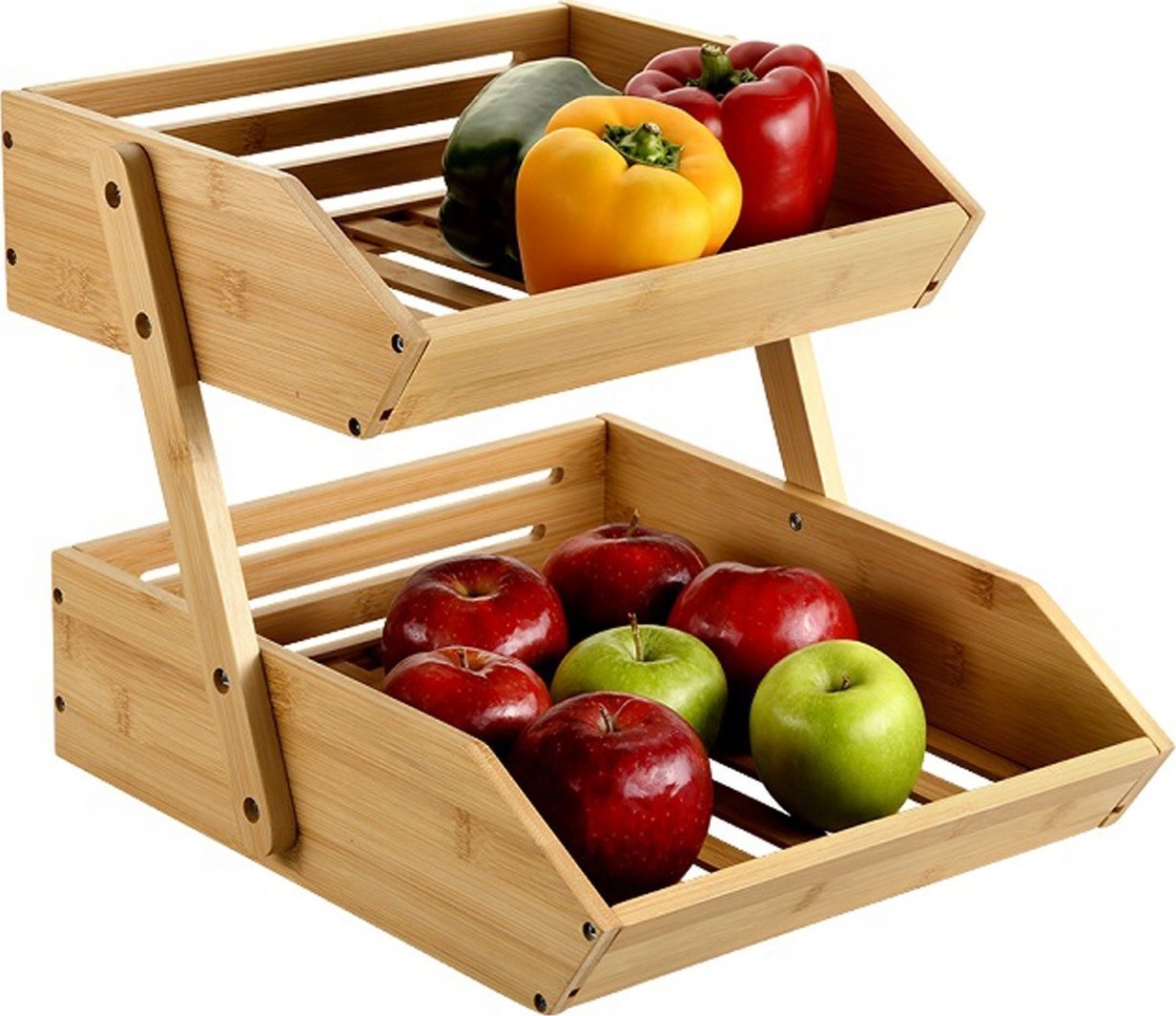 Kesper Organizer kuchenny z dwoma koszykami, bambus