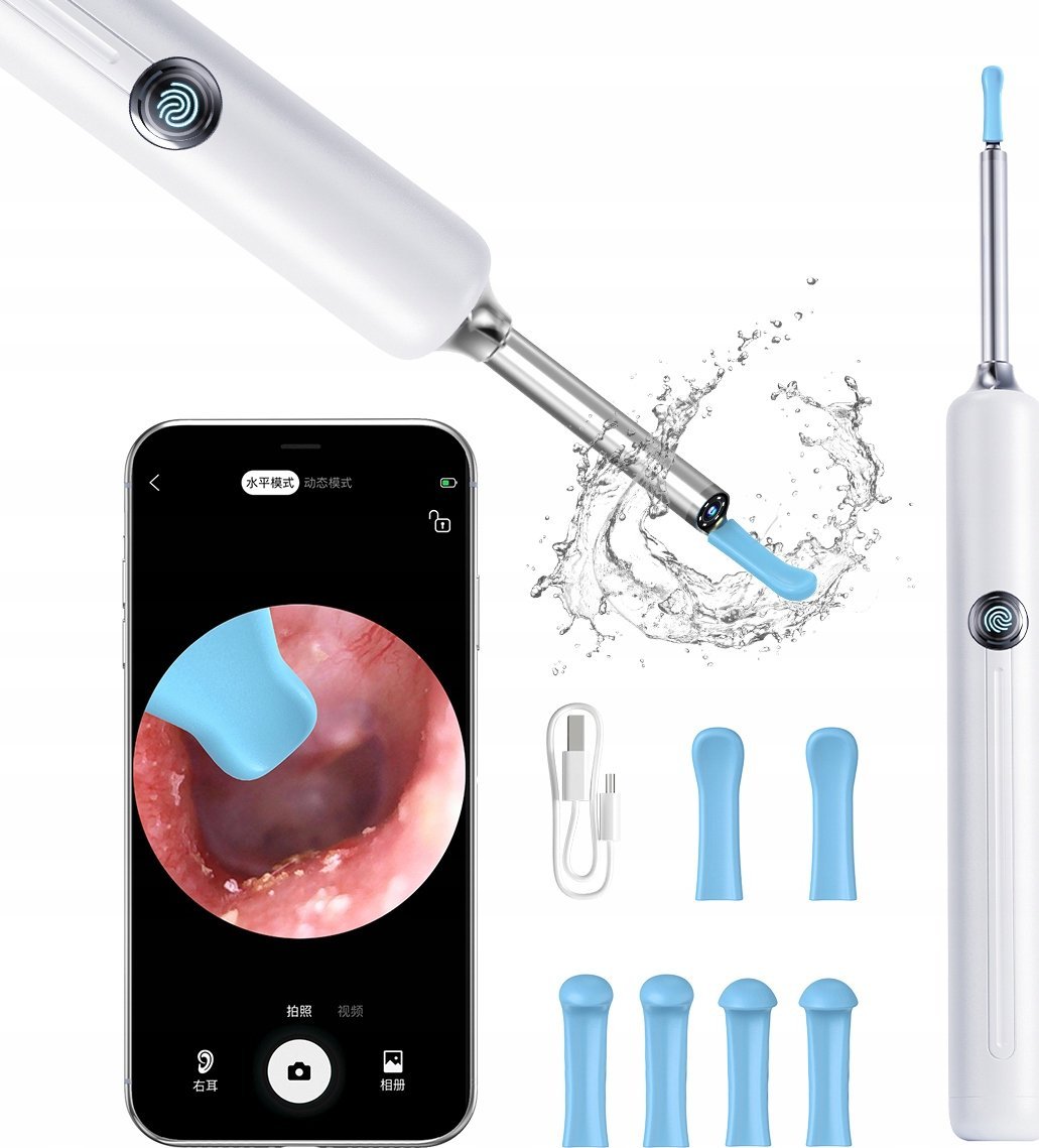 SMART OTOSKOP KAMERA DO CZYSZCZENIA USZU USUWANIA WOSK WIFI ANDROID IOS 5MP