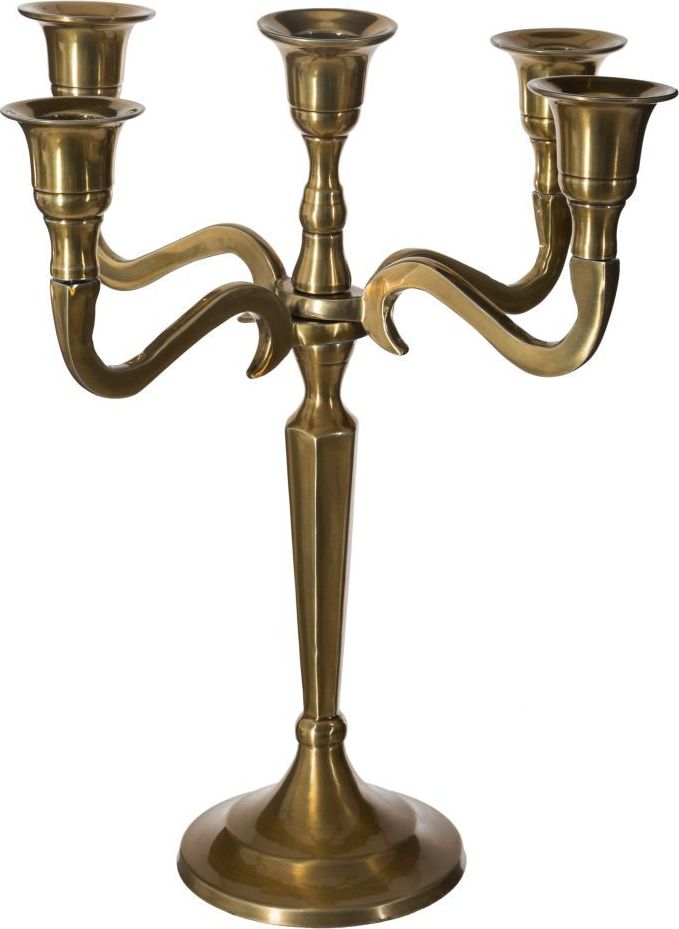 Atmosphera Złoty świecznik pięcioramienny Leland 27 cm