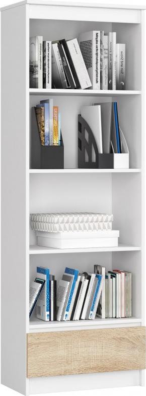 Fabryka Mebli Akord REGAŁ R 60 cm CLP 1 SZUFLADA 4 PÓŁKI BIAŁY / SONOMA