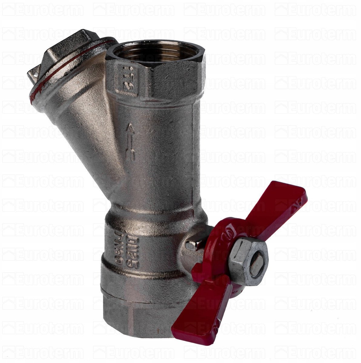 Zawór kulowy z filtrem skośnym 3/4 z motylkiem PN30 SENA (DWZ)