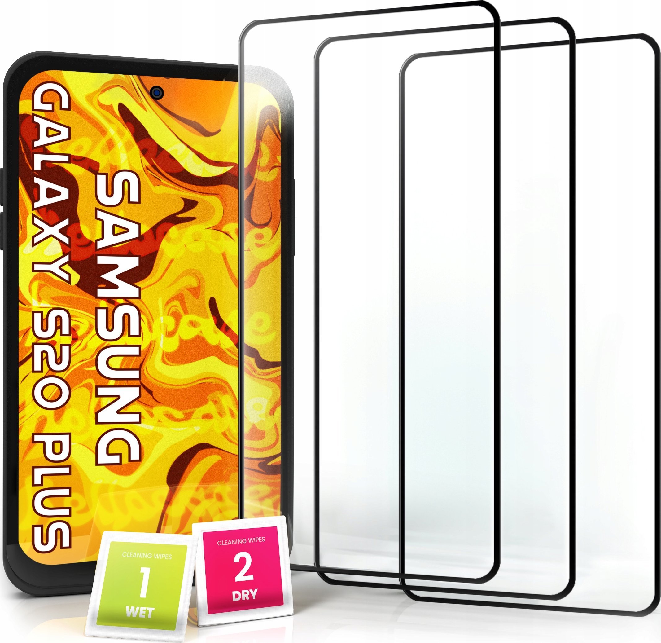 Hello Case 3-PAK Szkło Hartowane do Samsung Galaxy S20 PLUS (na cały ekran, ochronne)