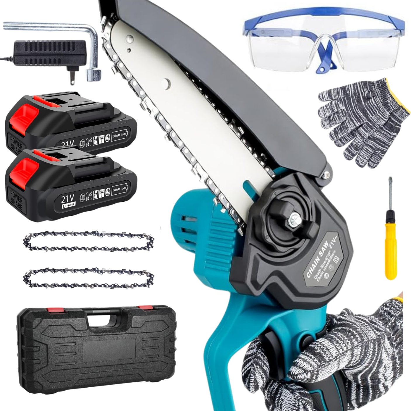 PIŁA ŁAŃCUCHOWA GAŁĘZIÓWKA AKUMULATOROWA 6" RĘCZNA MINI PILARKA DO GAŁĘZI