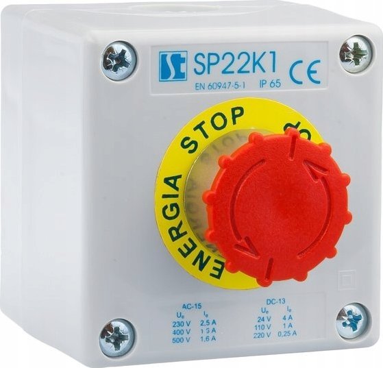 Spamel Kaseta sterownicza K1 z przyciskiem STOP SP22K1S182-1