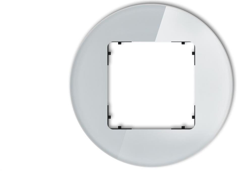 ICON Ramka uniwersalna pojedyncza okrągła - efekt szkła (ramka: szara spód: czarny) 15-12-IRSO-1