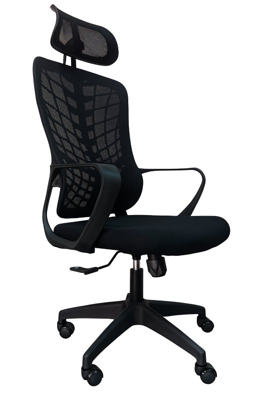 Fotel biurowy krzesło czarny obrotowy regulowany ergonomiczny siatkowy