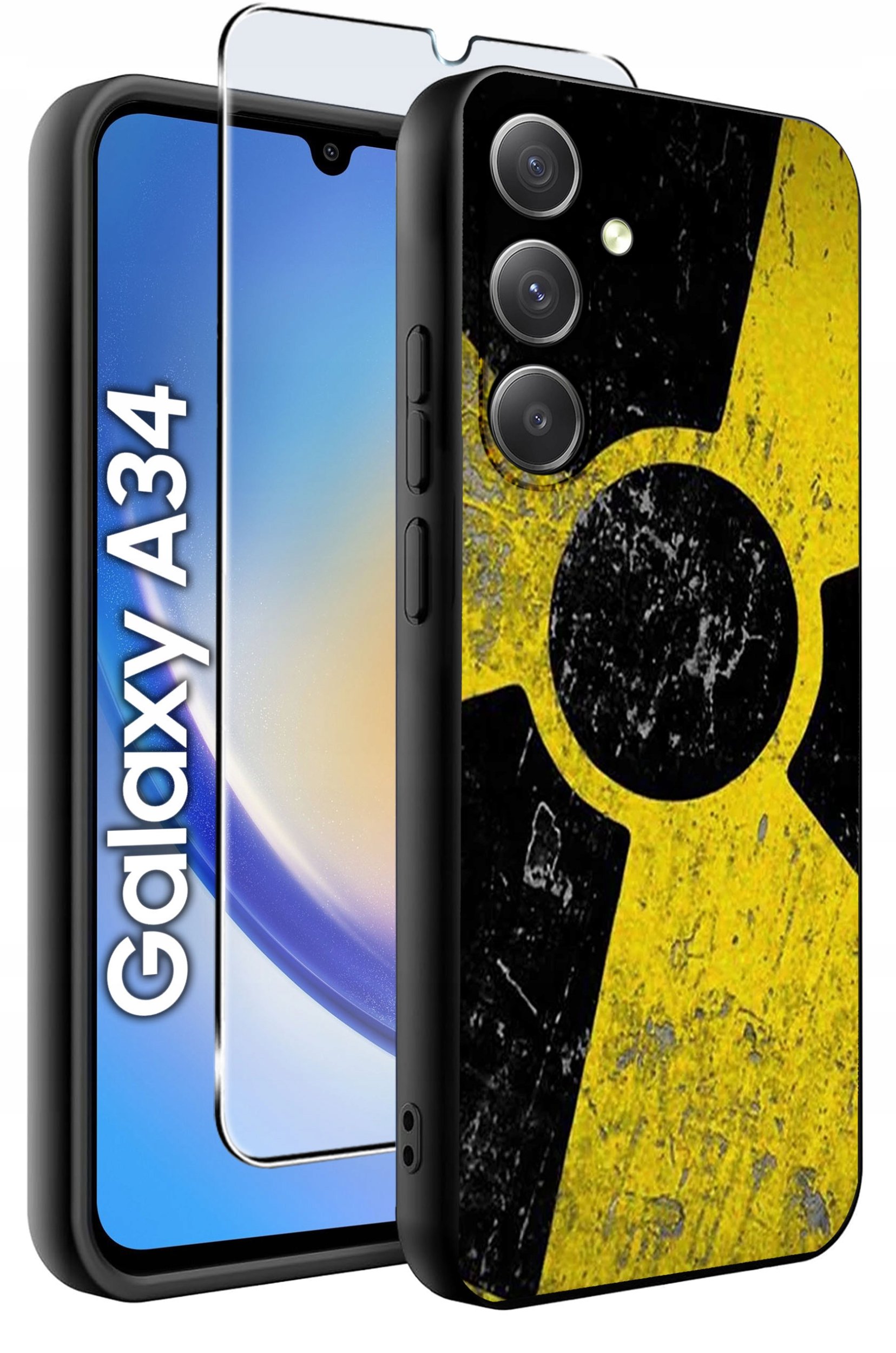 ETUI do Samsung A34 5G WZORY | SILIKONOWE MATT CASE + SZKŁO 9H