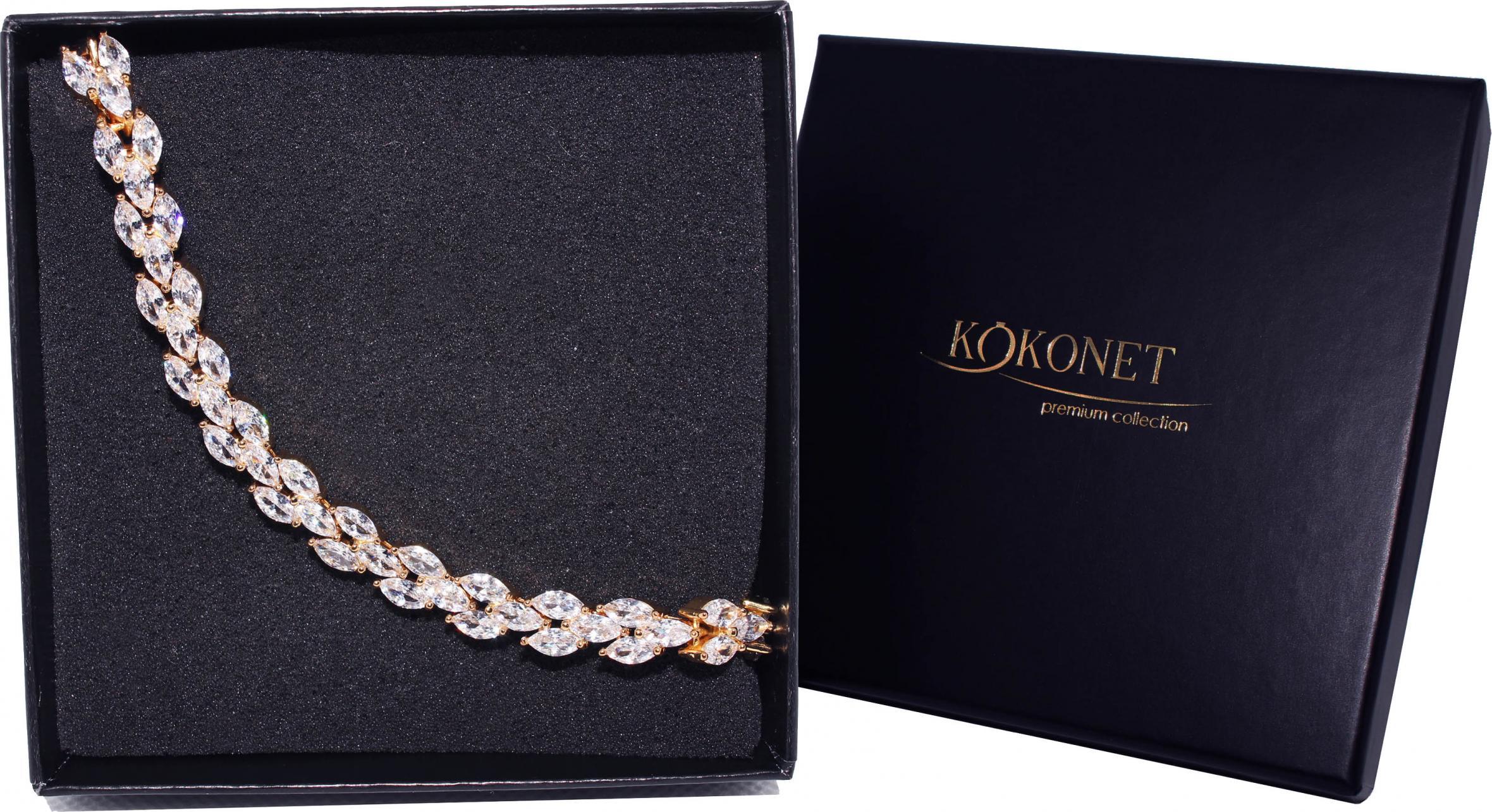 KOKONET bransoletka ZŁOTA piękna jakość ŚLUBNA AA diamenty