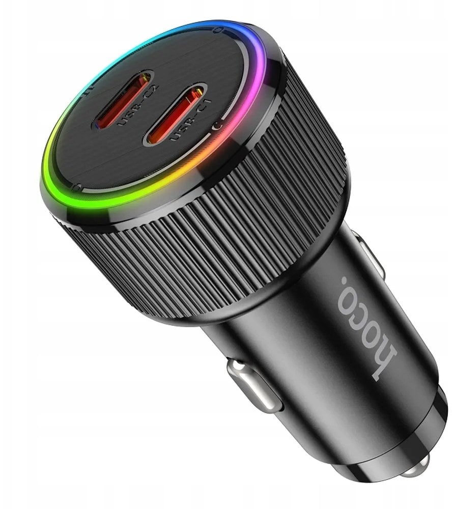 Ładowarka samochodowa Hoco 2 x USB C QC PD 50W NZ14B czarna