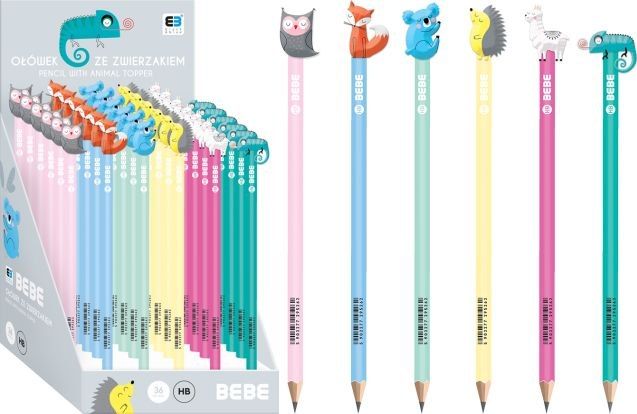 Interdruk IBB OŁÓWEK ZE ZWIERZAKIEM BxB 36x0 [opakowanie=36szt] Interdruk Galanteria