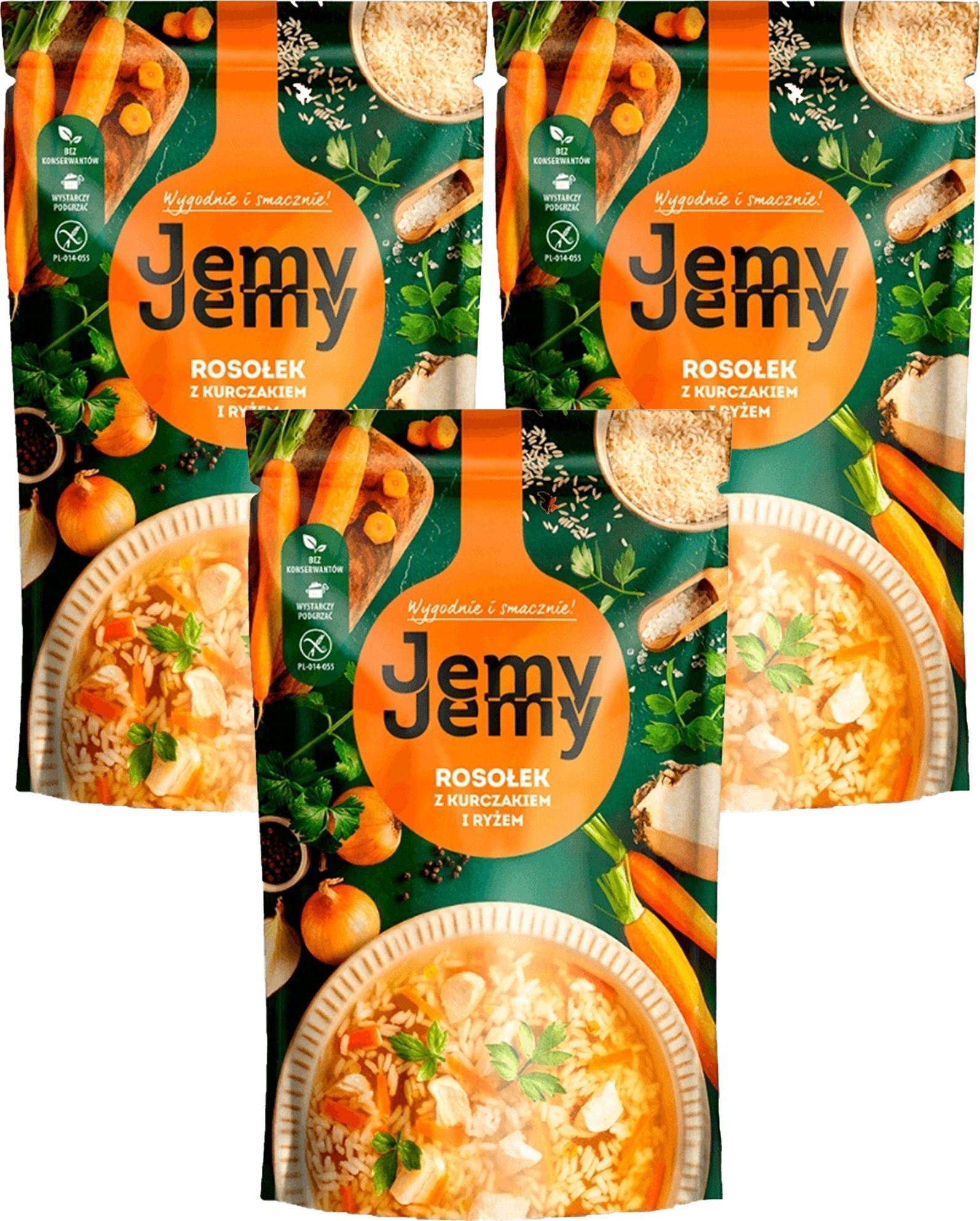 JemyJemy JemyJemy Rosół z kurczakiem i ryżem 450 g x 3 sztuki