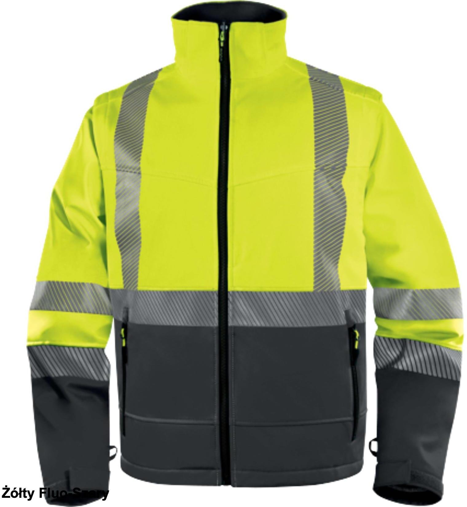 Delta Plus FAST BLUZA SOFTSHELL z poliestru i elastanu, 3 warstwy laminowane, żółty fluo-szary XL