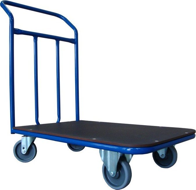 WiZ Wózek platformowy jednoburtowy, poręcz spawana. Wym. 800x500mm