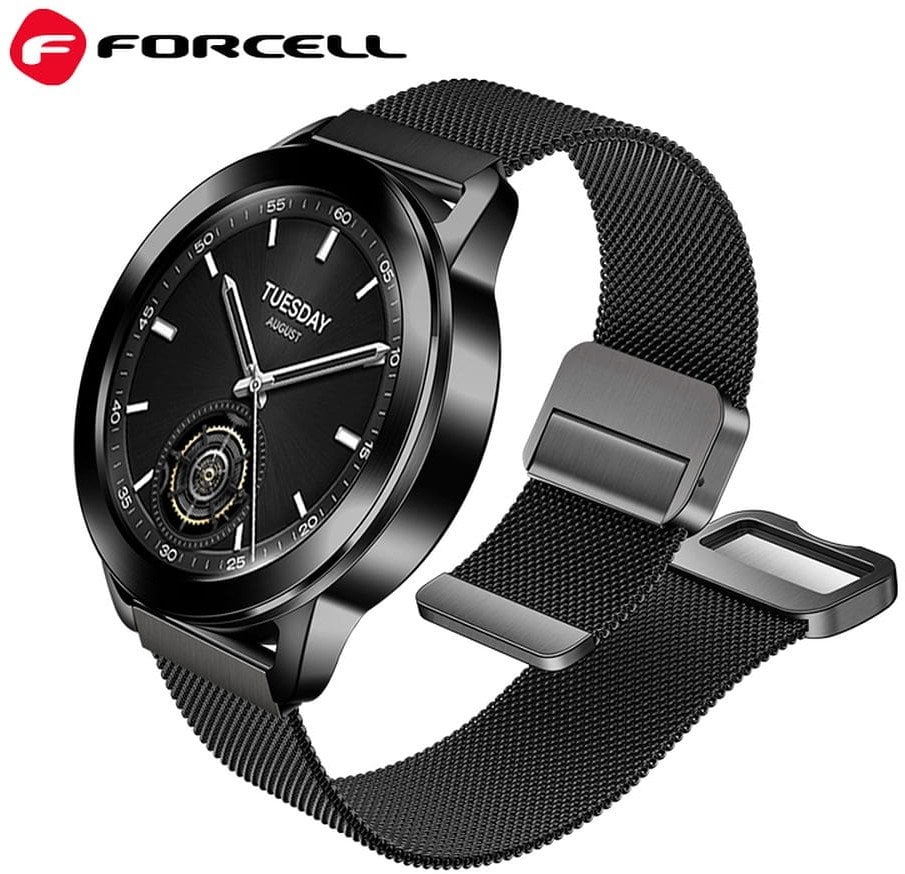 Pasek do Samsung Galaxy Watch Forcell F-Design FS11 magnetyczny stal 22 mm czarny