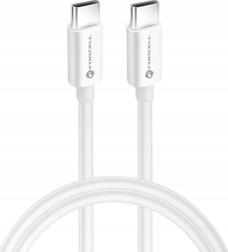 Kabel USB ForCell USB-C - USB-C 1 m Biały