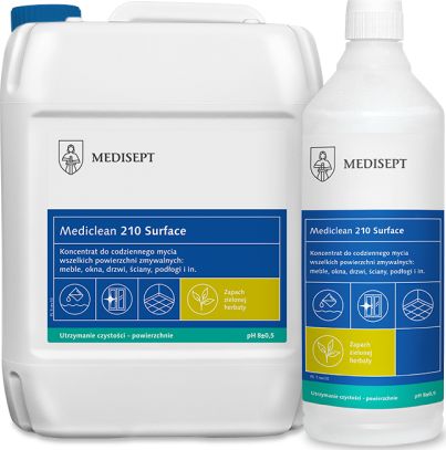 Medisept MEDICLEAN MC 210 preparat do mycia wszelkich powierzchni zmywalnych o zapachu zielonej herbaty 1L