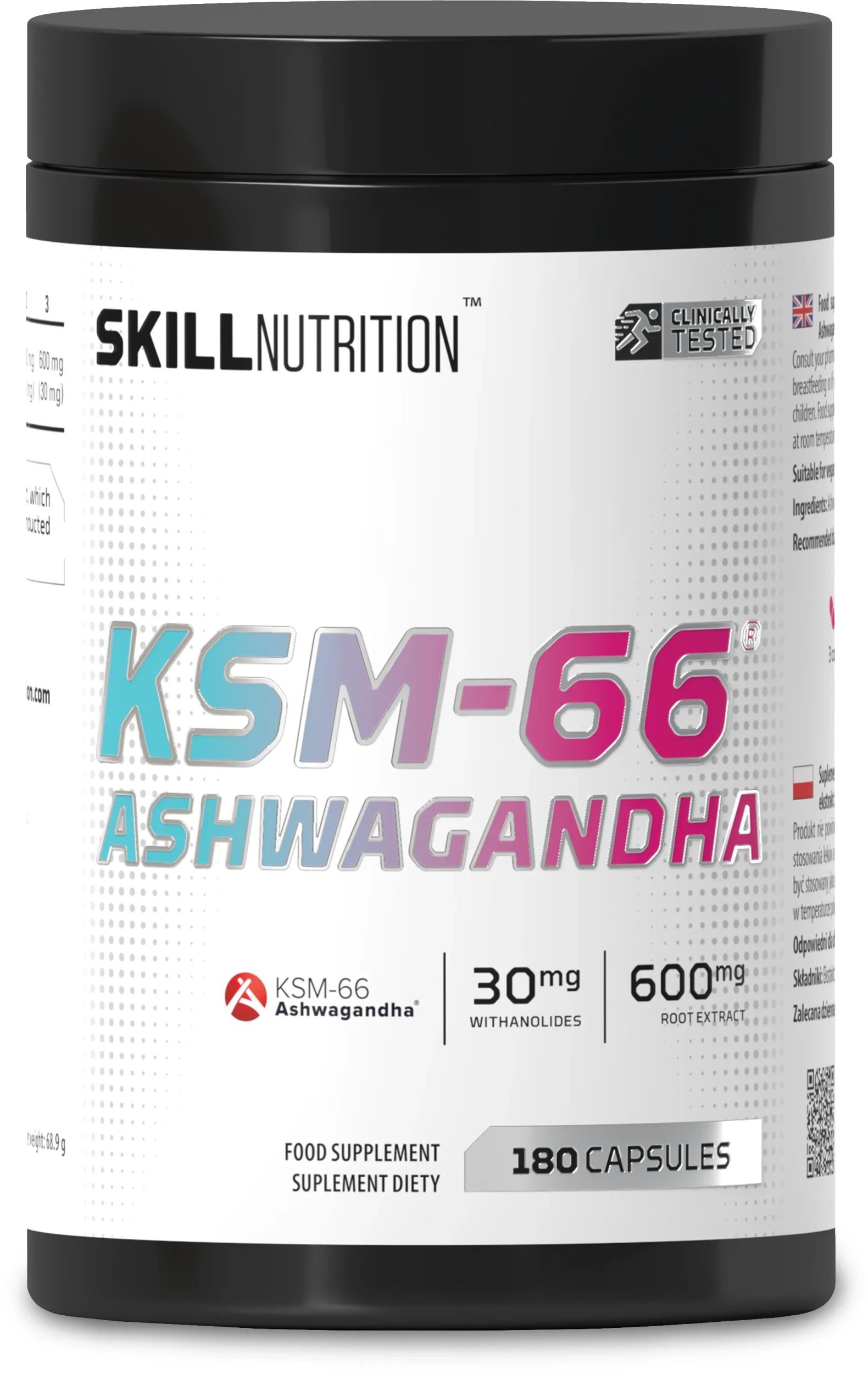 Skill Nutrition - KSM-66 Ashwagandha, 180 vkaps