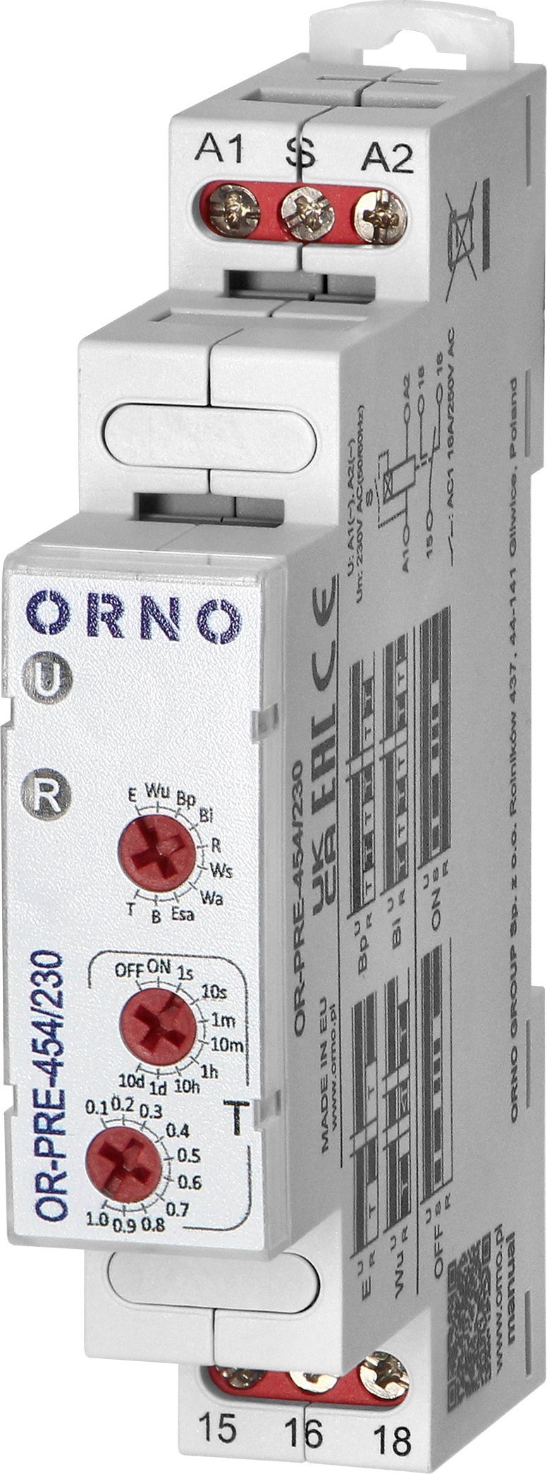 Orno Przekaźnik czasowy 10 funkcji, 230VAC