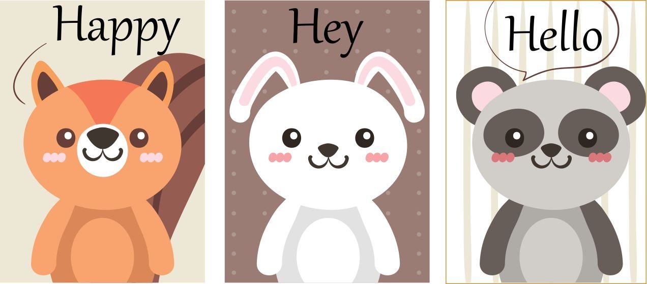 naSciane Naklejki plakat styl skandynawski królik lisek