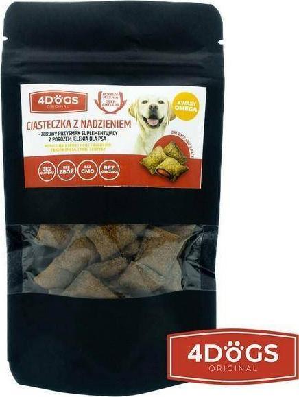 4DOGS Ciasteczka Z Porożem Skóra /Sierść 60g