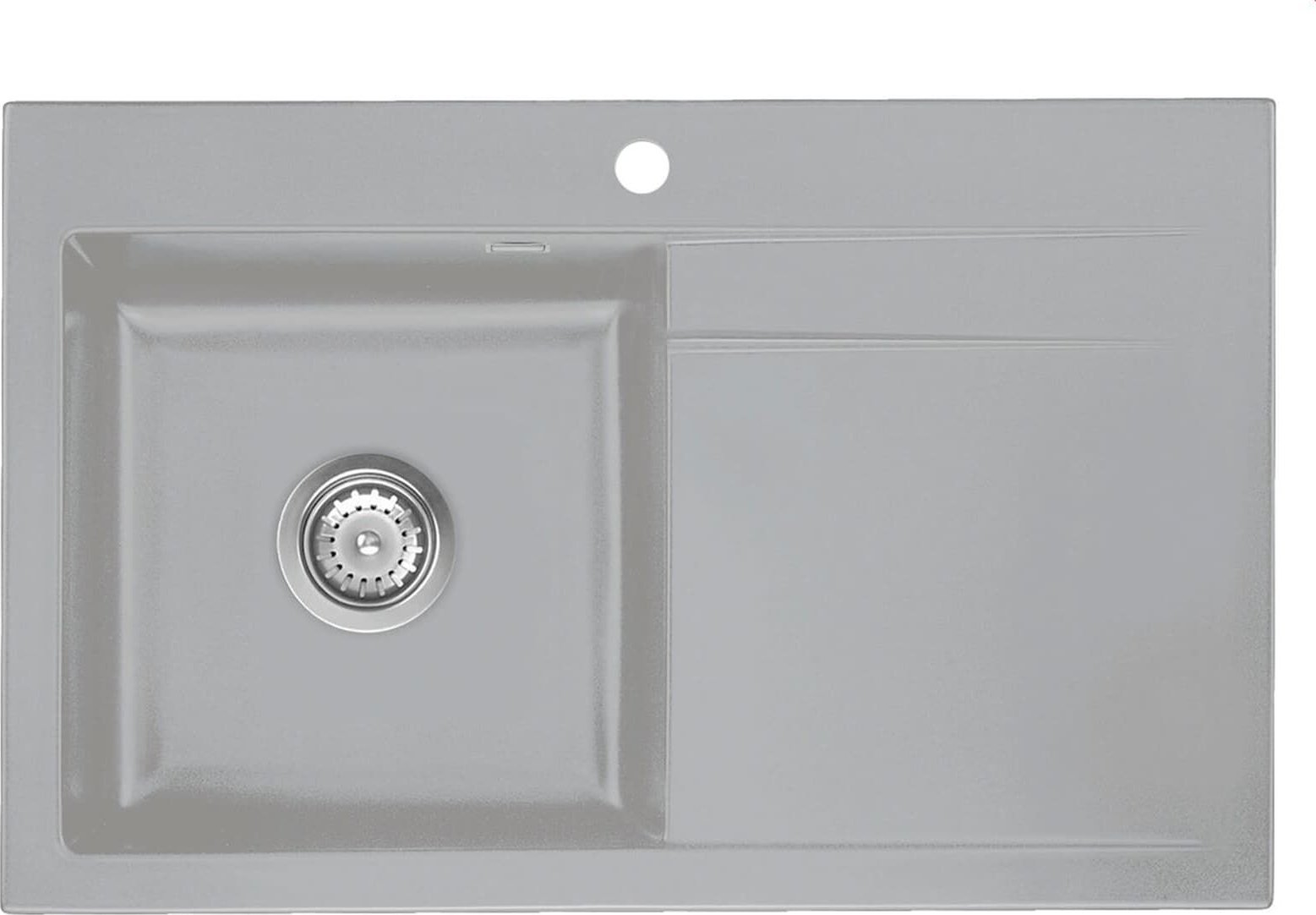 Zlewozmywak SYSTEMCERAM Systemceram Stema 80 Titan, zlewozmywak ceramiczny, korek manualny