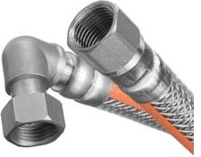 Przewód elastyczny do gazu 1/2" w osłonie z PVC z kolankiem (GW-26-100)