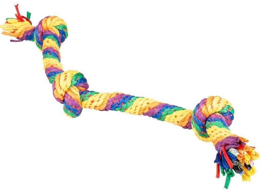 Duvo+ Zabawka dla Psa Sznur Tęczowy 3 Węzły 63cm
