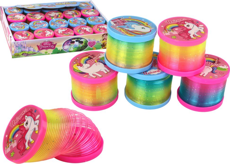 LeanToys Tęczowa Sprężyna Z Efektem Świetlnym Motyw Jednorożców