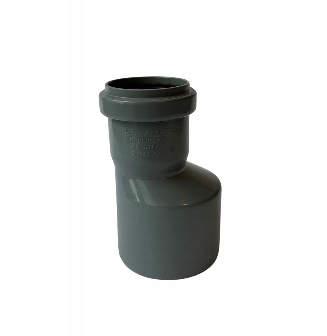 514007 REDUKCJA DŁUGA 75/50 POLIPROPYLEN SZARA // PP-RED-DŁ-75-50