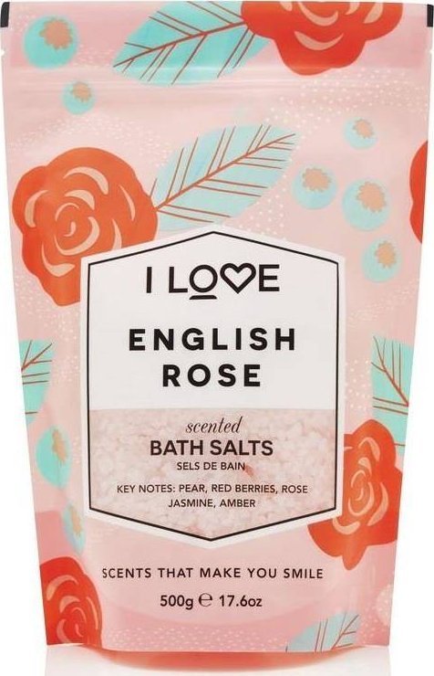 I love Scented Bath Salts kojąco-relaksująca sól do kąpieli English Rose 500g