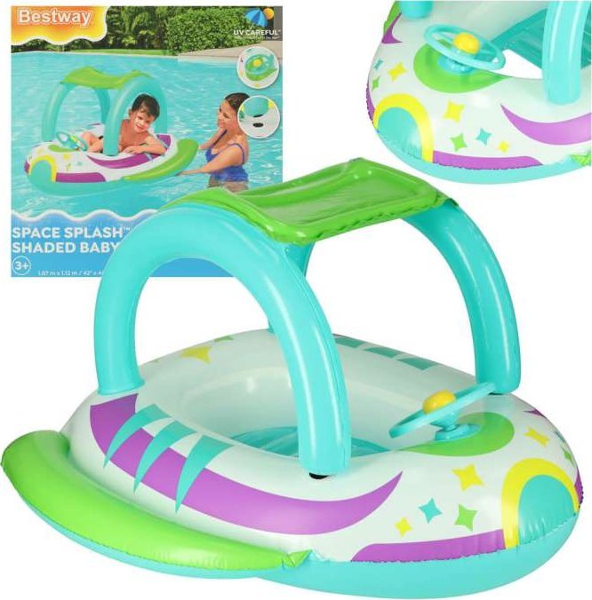 Bestway BESTWAY 34149 Kółko do pływania pontonik dla dzieci dmuchany z siedziskiem samochód auto z kierownicą 3+ 45kg