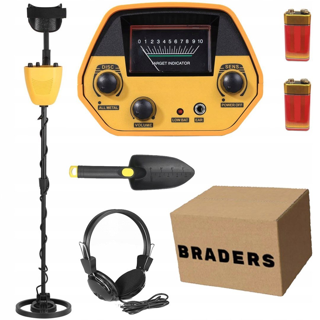 Podziemny Wykrywacz Metali Braders Detektor Metalu Słuchawki Łopata Baterie