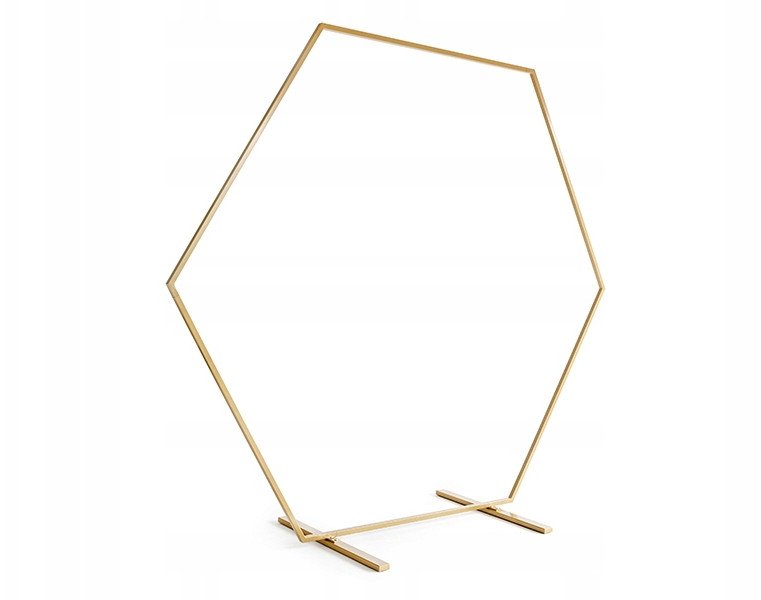 Stojak na tło heksagon, złoty, 2m