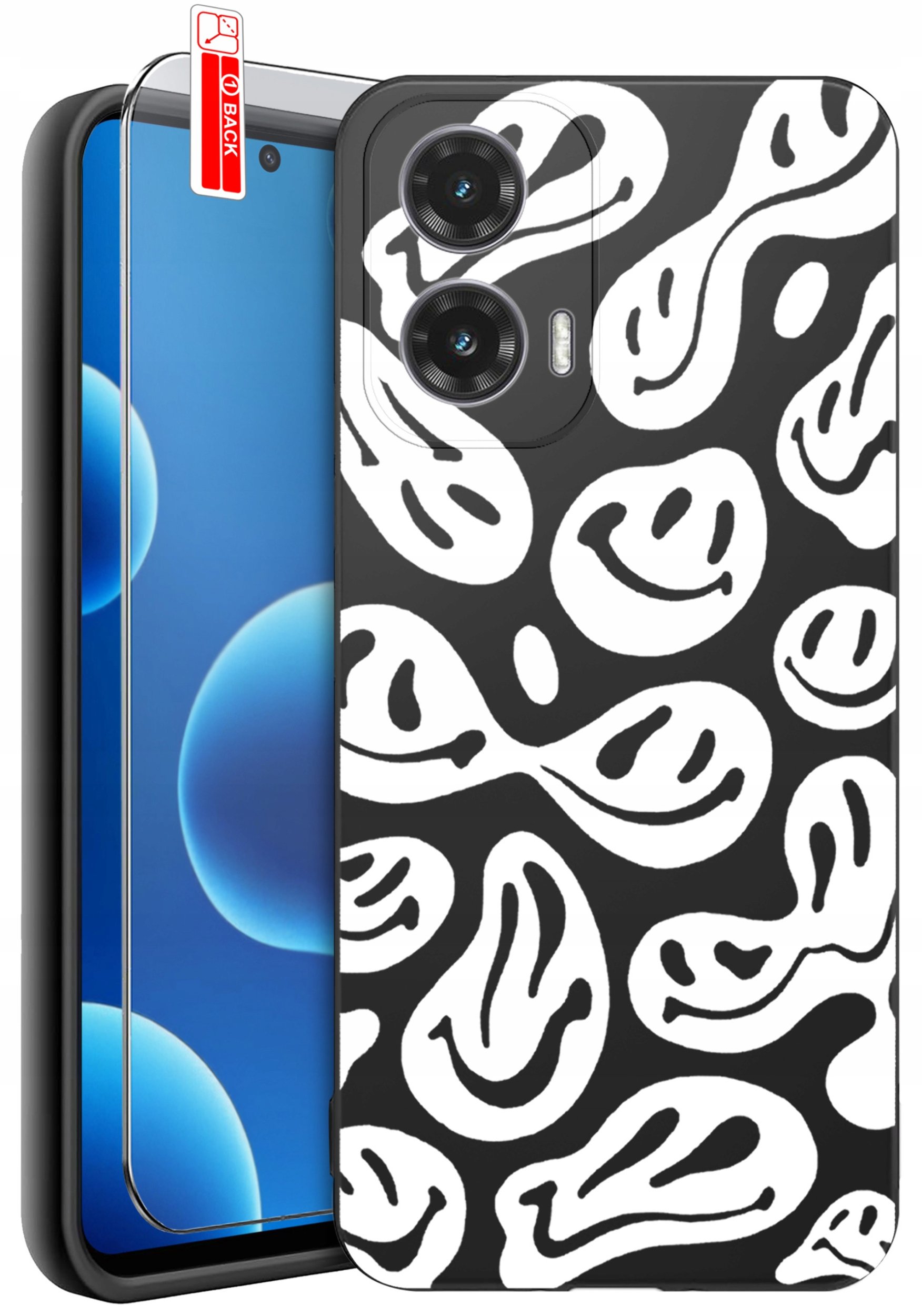 ETUI do Motorola Moto G45 5G | WZORY | SILIKONOWE MATT CASE + SZKŁO 9H