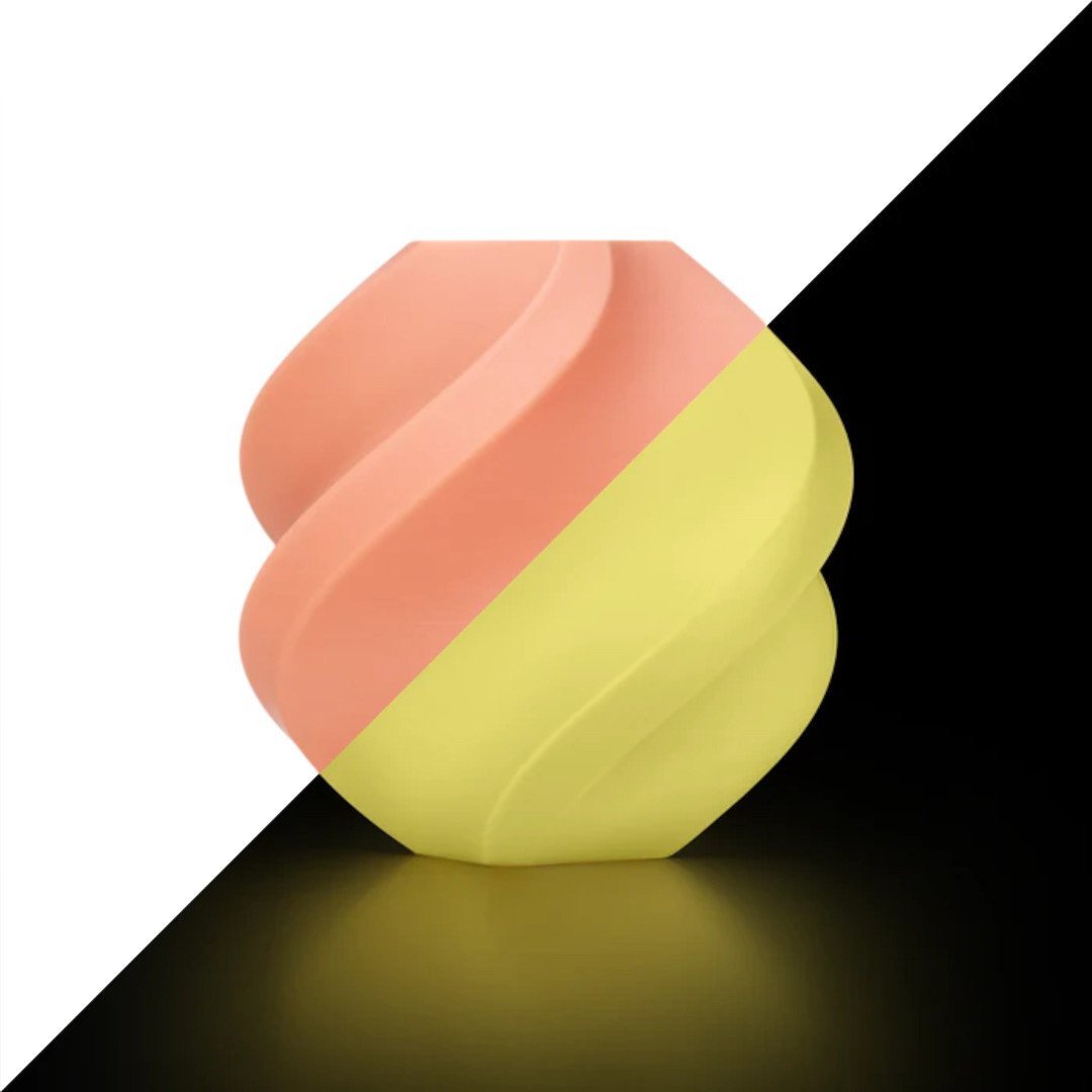 Filament Bambu Lab PLA Glow 1,75mm 1kg - w zestawie z wielorazową szpulą - Glow Orange}