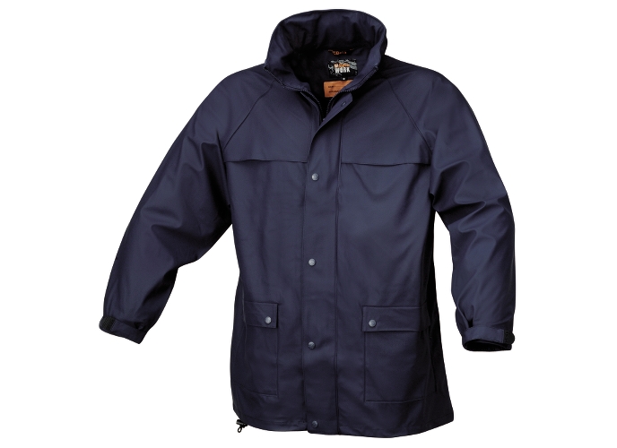 Beta Tools Kurtka robocza z kapturem wodoodporna PCV niebieska XL (079790004)