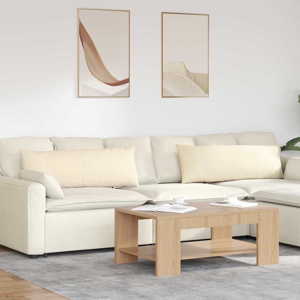 vidaXL Poduszki na sofę 2 pcs Kremowy 120 x 40 cm Tkanina sztruksowa