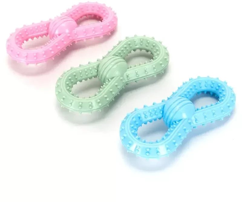 Gryzak gumowa zabawka dla psa pierścienie do żucia i czyszczenia zębów