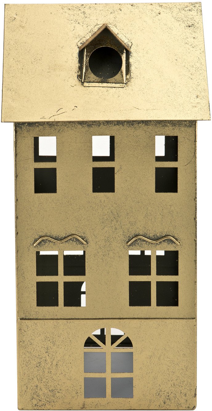 Ozdoba świąteczna domek 42,5 cm złoty metal 8716