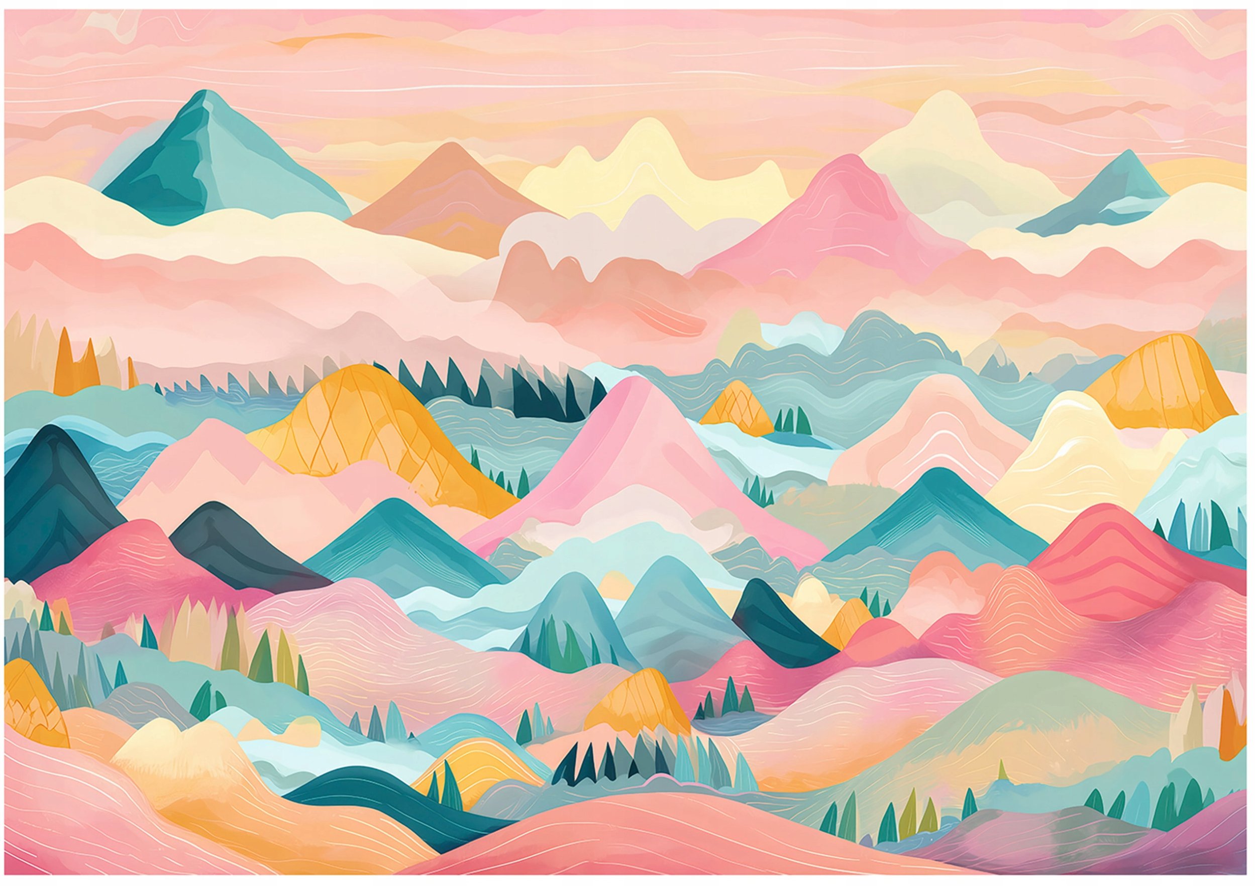 Fototapeta Winylowa Góry Chmury Dla Dzieci 416x254