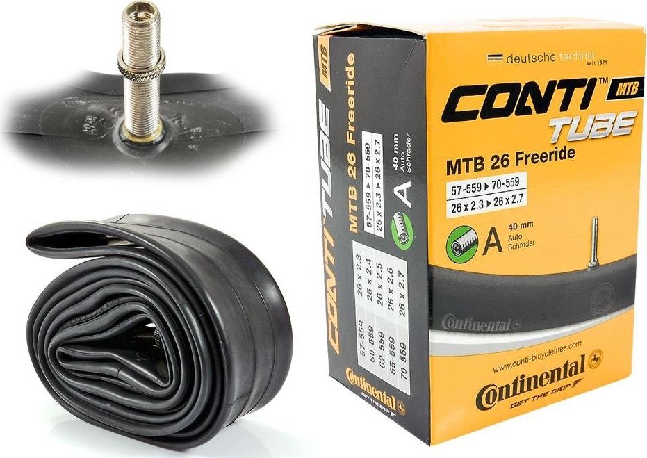 Continental Dętka Continental MTB Freeride 26'' x 2,3'' - 2,7'' wentyl auto 40 mm uniwersalny