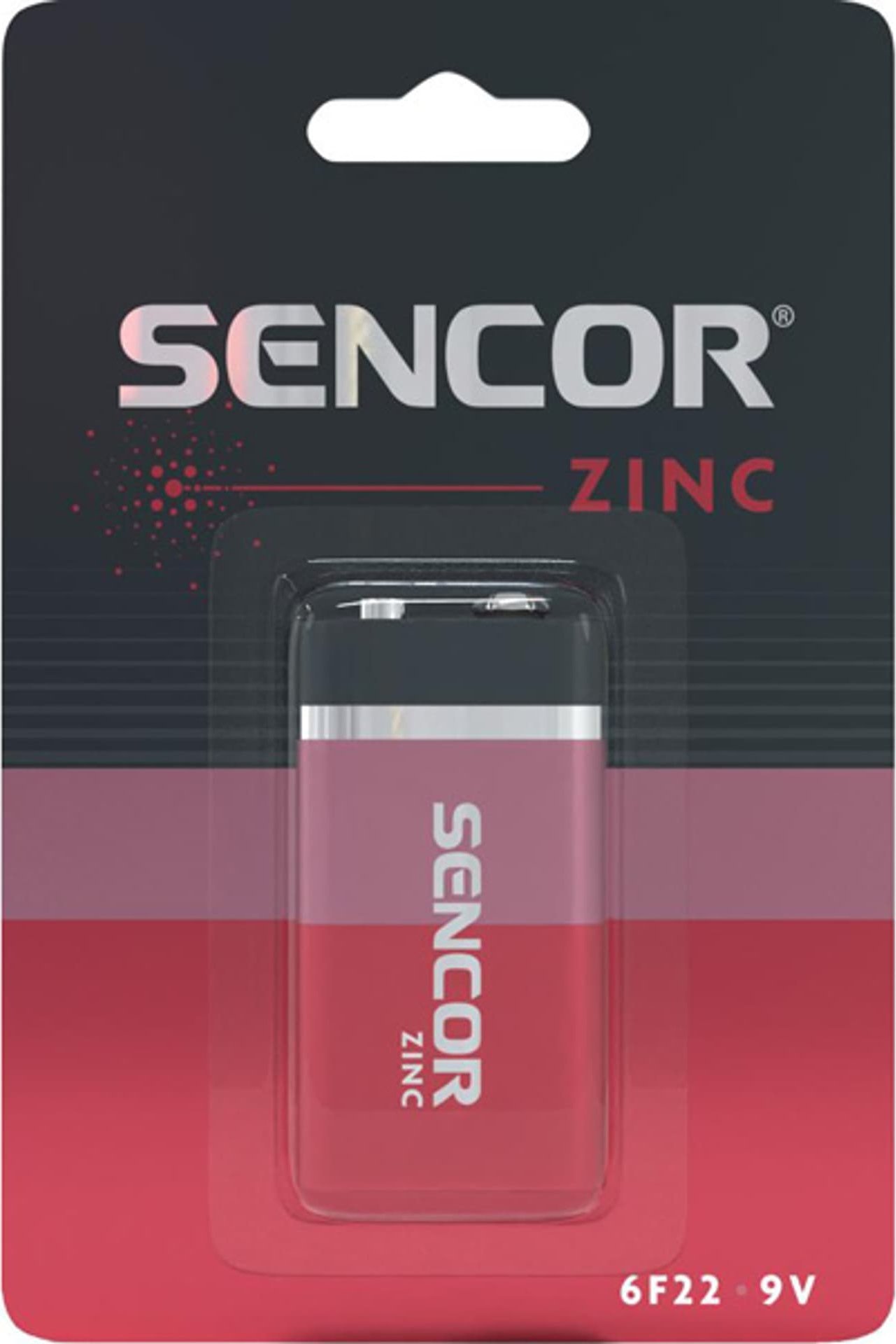 Sencor Bateria cynkowo-węglowa, 6F22, 6F22, 9V, , blistr, 1-pack