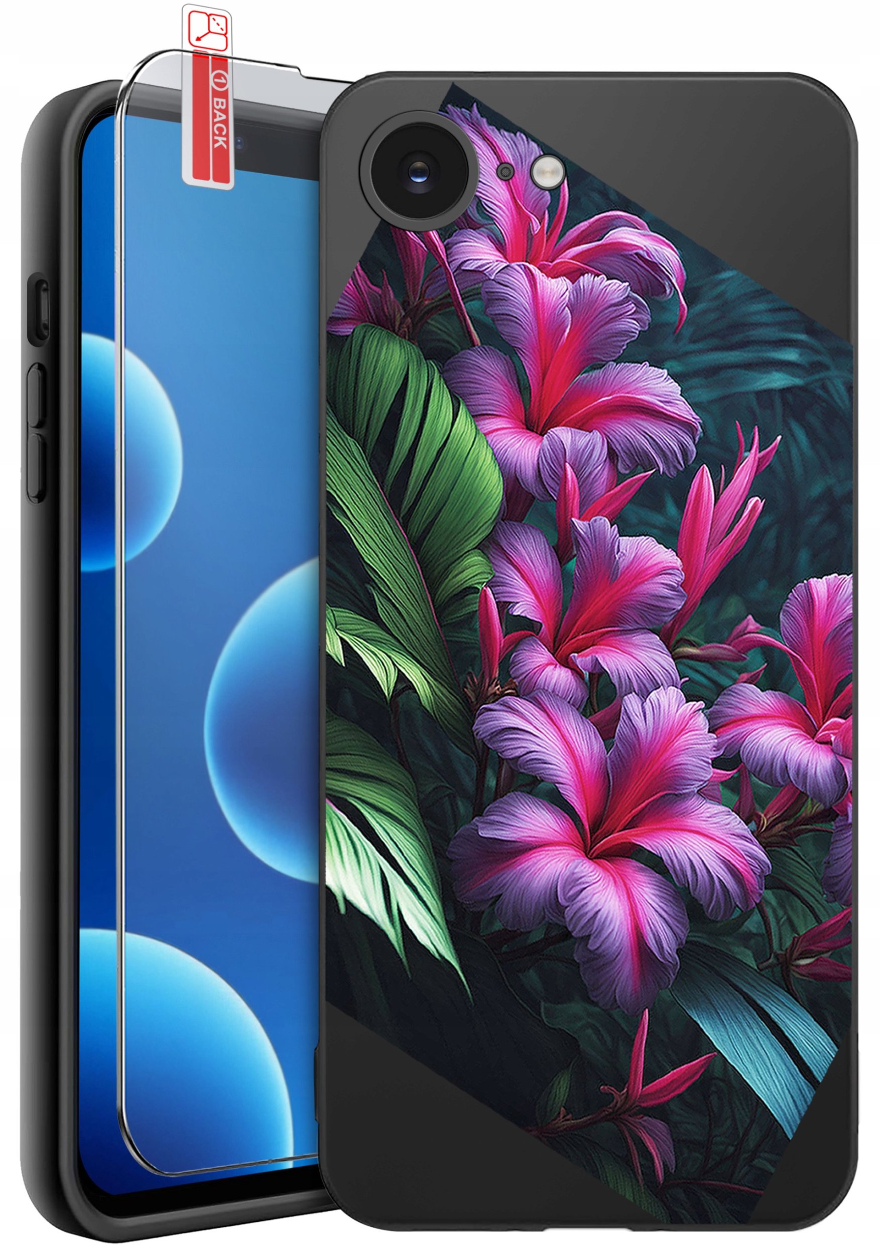 ETUI do iPhone 16e | WZORY | SILIKONOWE MATT CASE + SZKŁO 9H