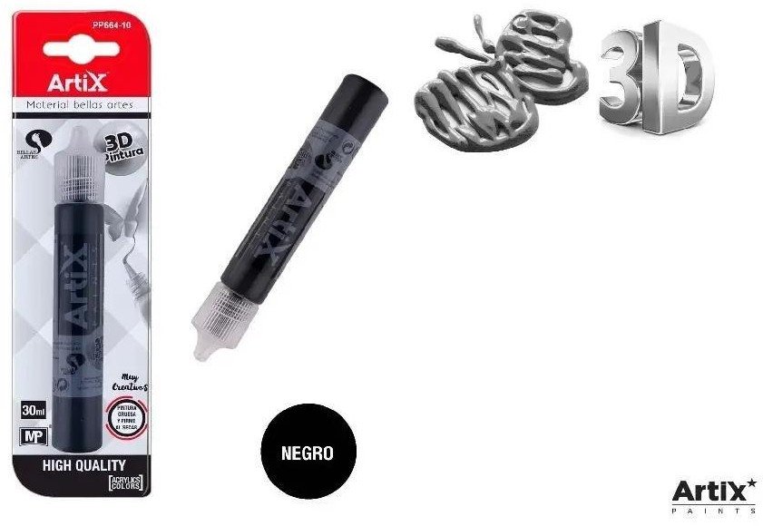 Farba strukturalna 3D czarny 30ml