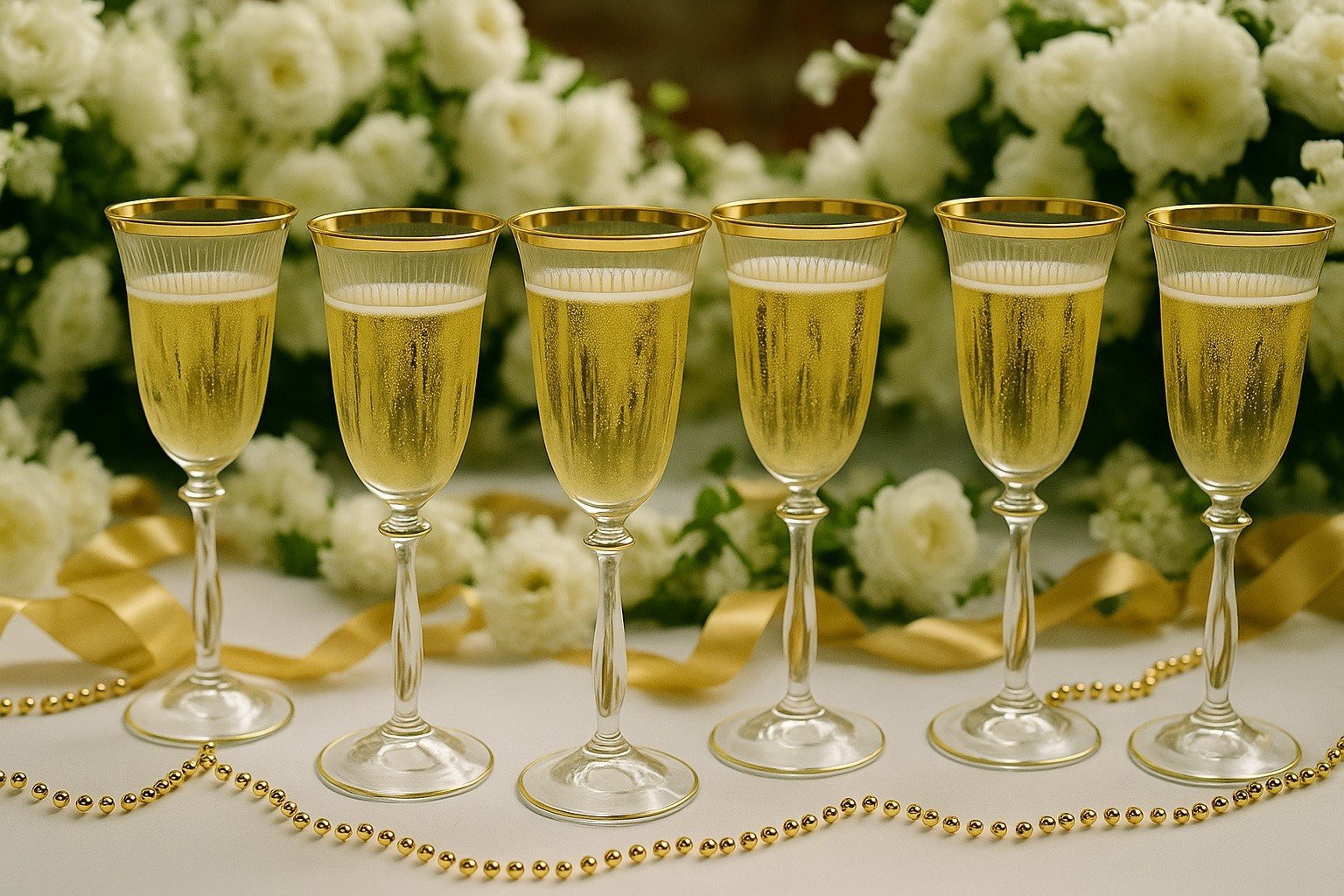 Komplet 6 kieliszków/gobletów 250 ml do napojów Koral Gold