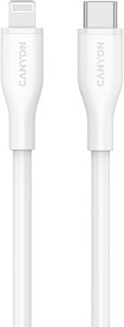 Kabel USB Canyon USB-C - Lightning 1 m Biały (CNS-CLNM60SC10W)